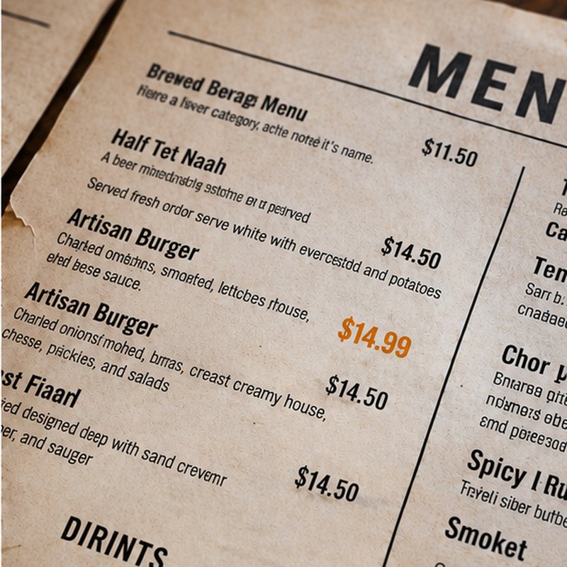 Cafe menu board with updated prices after ReWords AI text edit