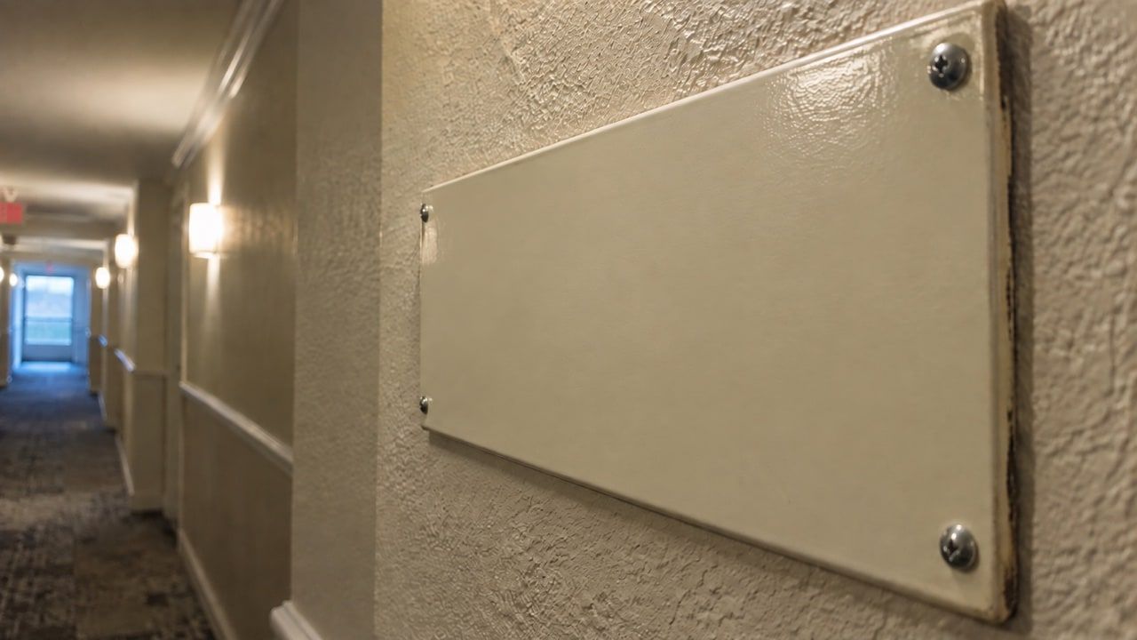 Concrete Wall Metal Sign — edited with ReWords AI