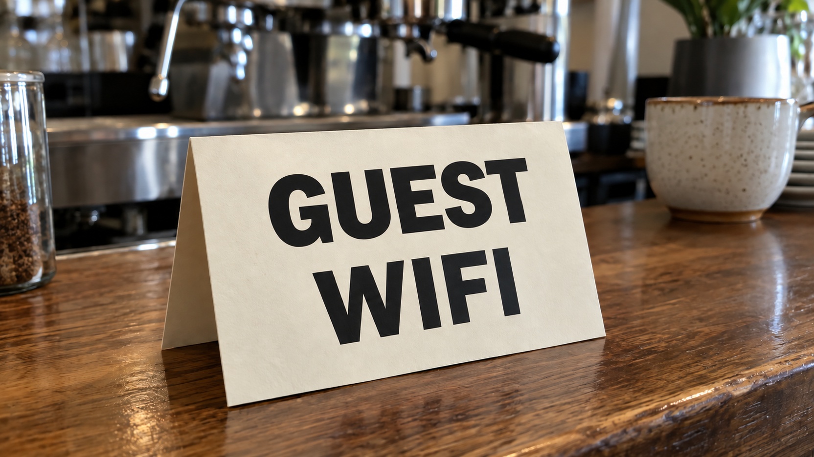 Chevalet de comptoir pour café — edited with ReWords AI
