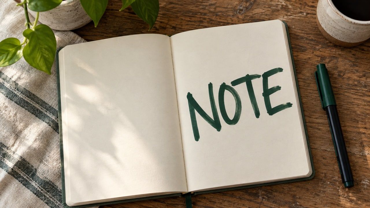 Stray Pen Note on Planner — original image