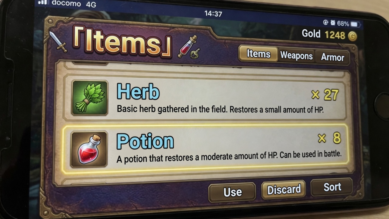 Video game settings & character inventory panels β edited with ReWords AI