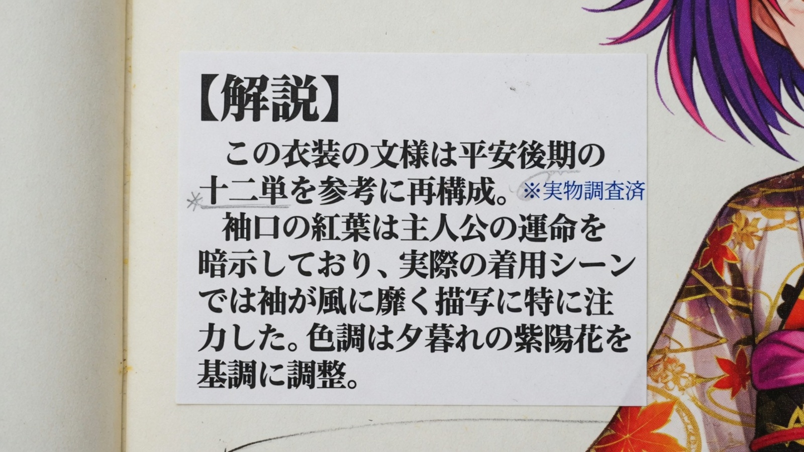 Artbook commentary & creator margin notes — original image